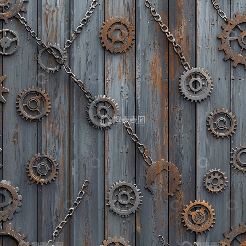 高清大图下载【趣麦麦图】机械齿轮链条背景图