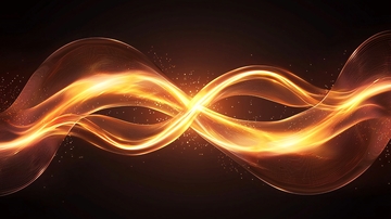 金色波浪线条抽象艺术背景