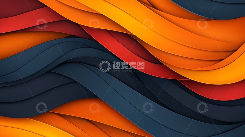 高清大图下载【趣麦麦图】抽象波浪线条背景素材