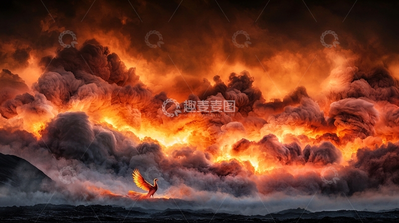 高清大图下载【趣麦麦图】火山爆发般火焰云