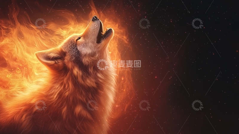 高清大图下载【趣麦麦图】狼嚎叫高清图片