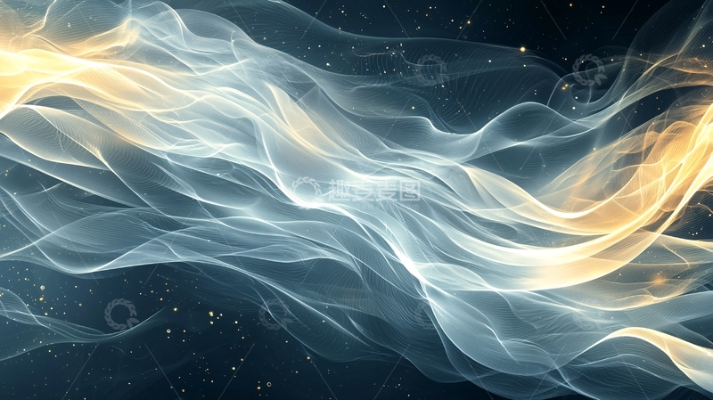 高清大图下载【趣麦麦图】梦幻波浪星空背景