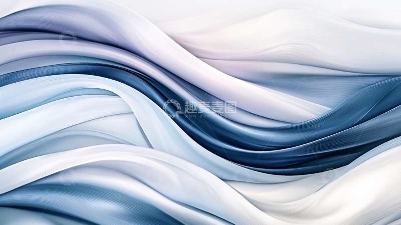 高清大图下载【趣麦麦图】蓝色渐变波浪抽象背景