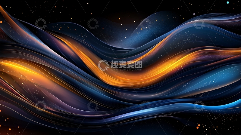 高清大图下载【趣麦麦图】夜空中的波浪光效