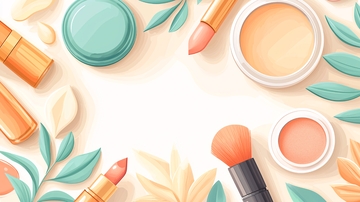 美妆产品平铺背景