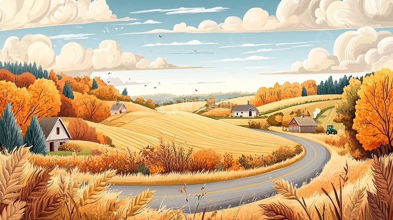 高清大图下载【趣麦麦图】秋日乡村田园风光