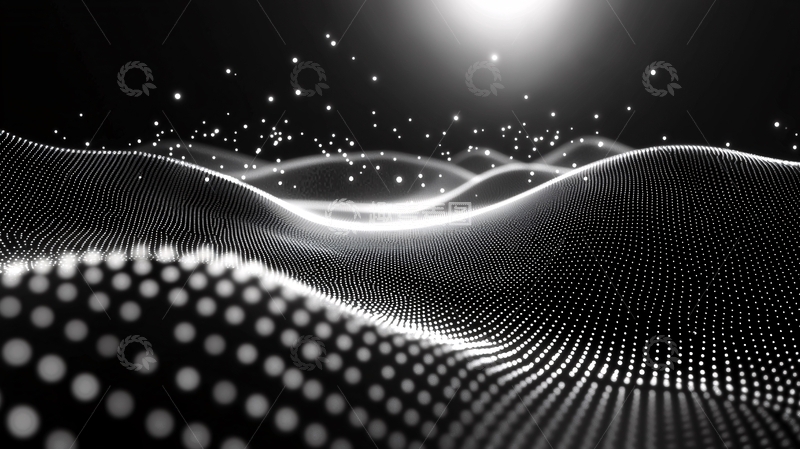 高清大图下载【趣麦麦图】动态粒子波浪背景素材