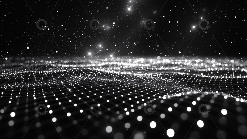 高清大图下载【趣麦麦图】星光闪烁的数字网格背景