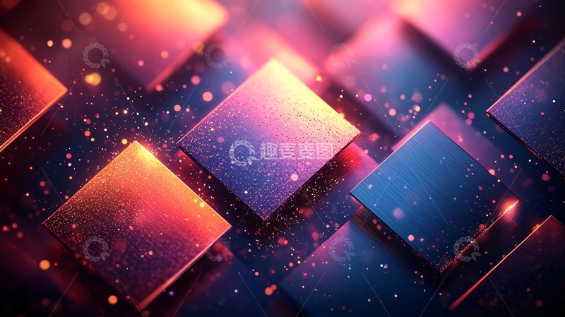 高清大图下载【趣麦麦图】未来科技感立方体光影效果