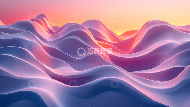 高清大图下载【趣麦麦图】梦幻波浪山脉背景