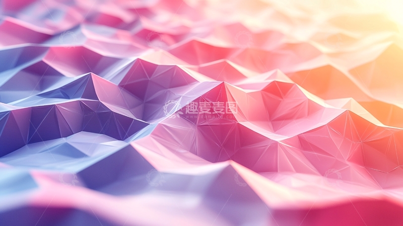 高清大图下载【趣麦麦图】抽象几何山丘背景