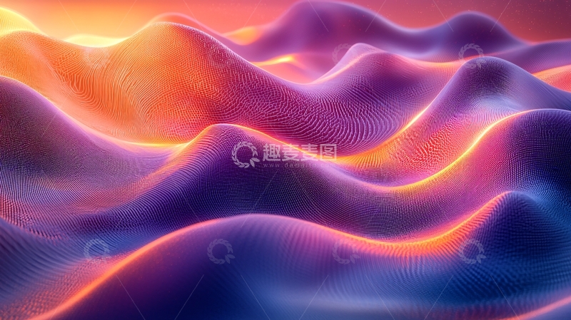 高清大图下载【趣麦麦图】色彩渐变波浪抽象背景