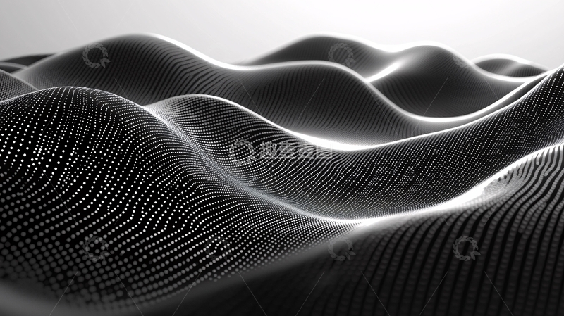 高清大图下载【趣麦麦图】波浪形态抽象点阵背景