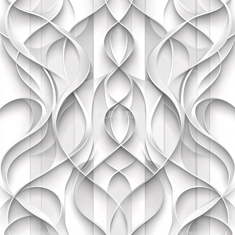 高清大图下载【趣麦麦图】白色立体几何线条装饰图案