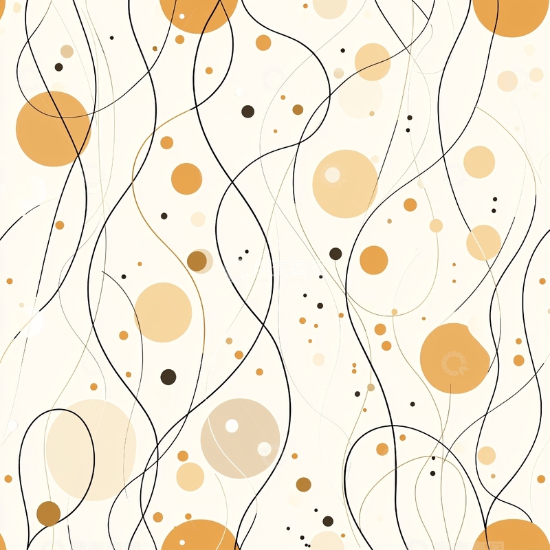 高清大图下载【趣麦麦图】抽象线条与圆点背景图案