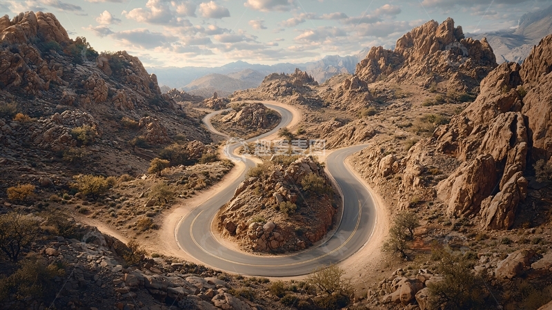 高清大图下载【趣麦麦图】蜿蜒山路风景