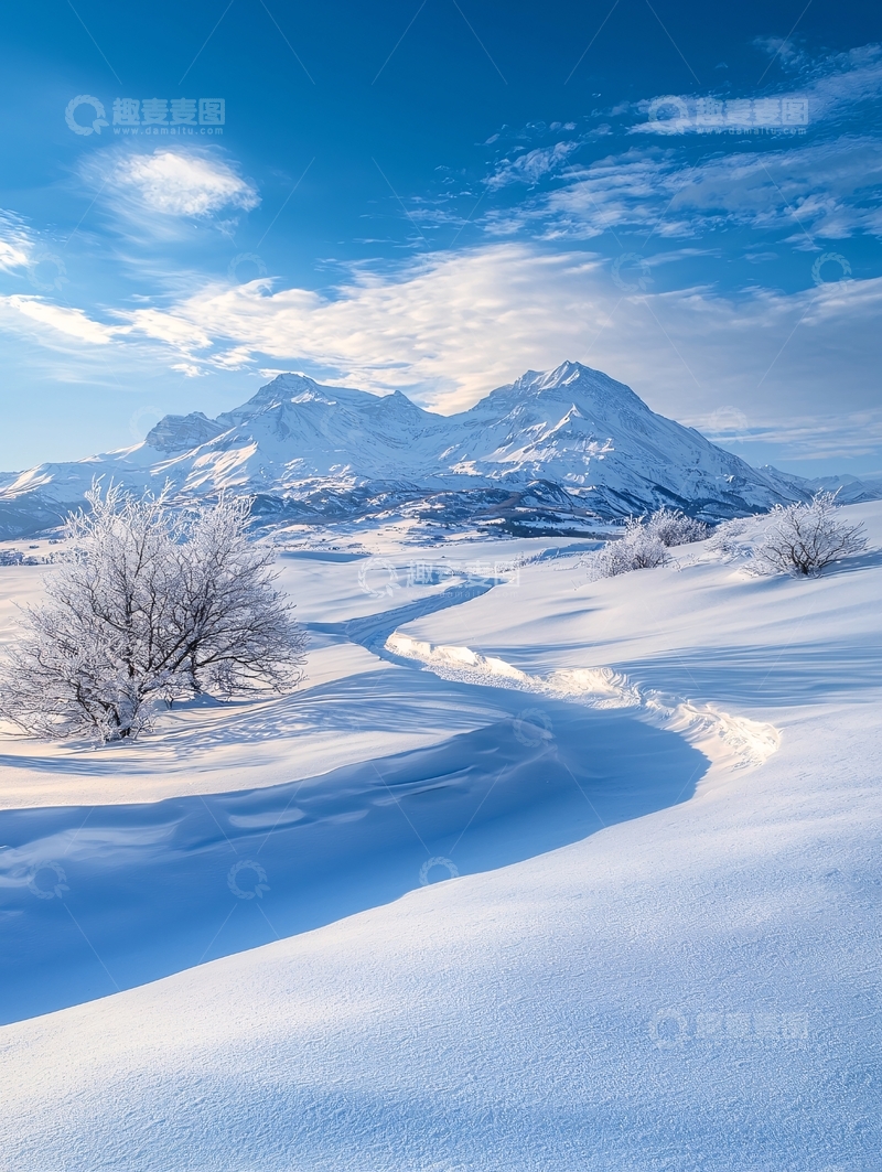 高清大图下载【趣麦麦图】雪地山景自然风光