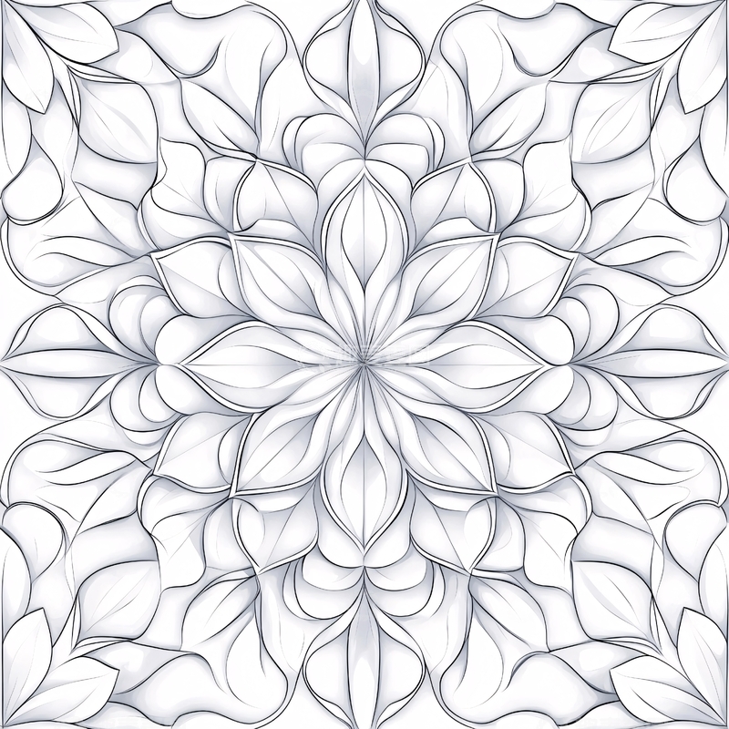 高清大图下载【趣麦麦图】黑白线条花卉图案背景