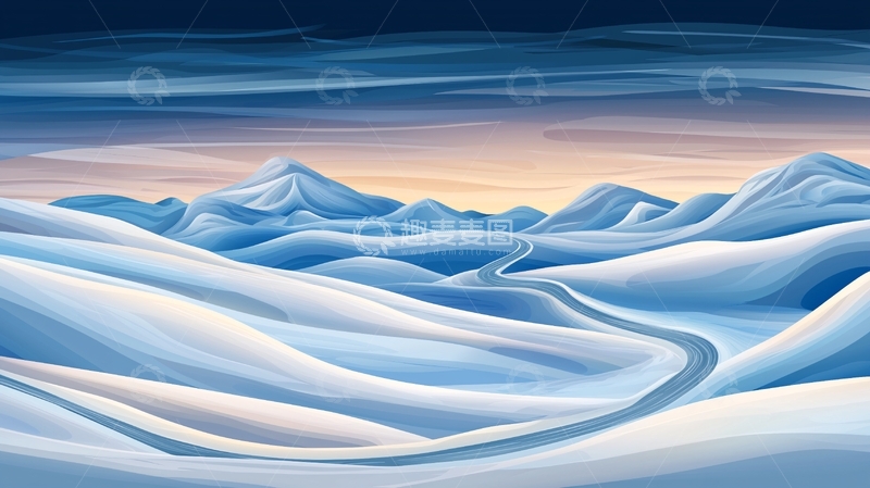 高清大图下载【趣麦麦图】雪山风景的抽象绘画