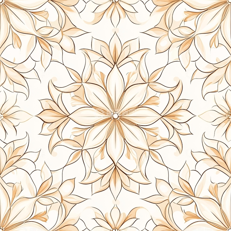 高清大图下载【趣麦麦图】金色花卉图案背景素材