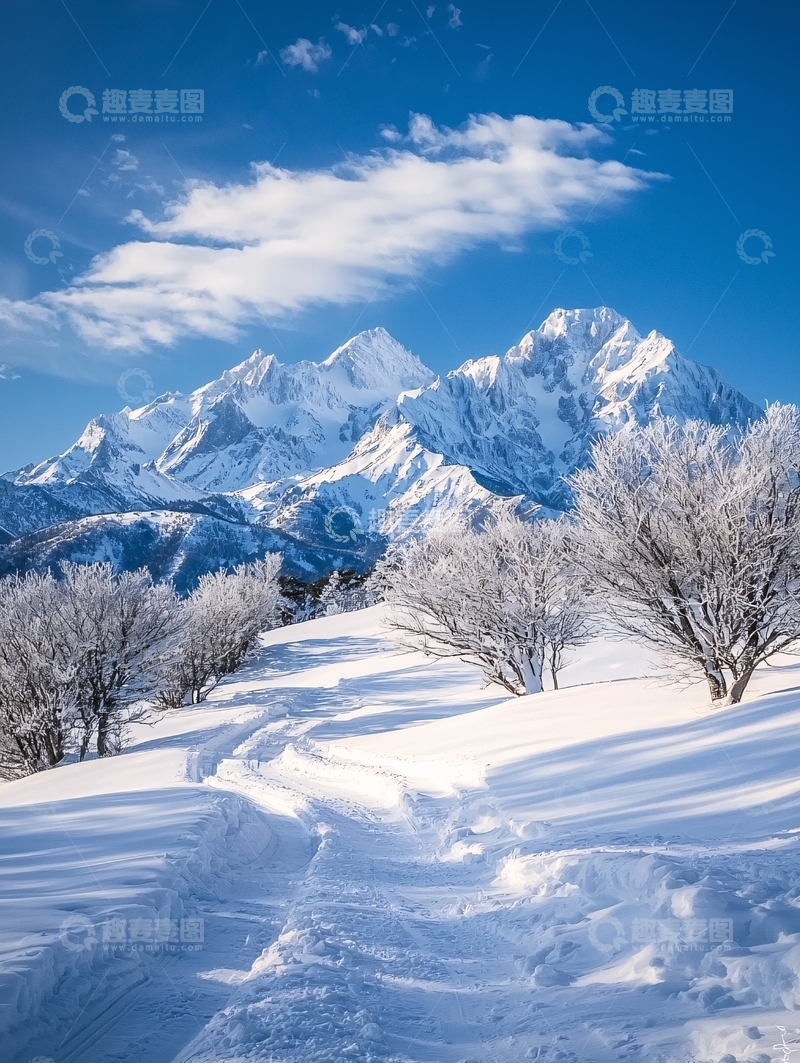 高清大图下载【趣麦麦图】雪景山峰自然风光
