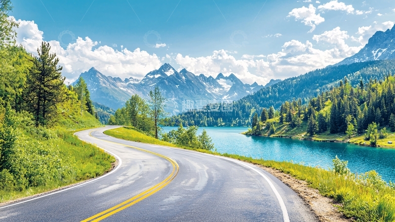 高清大图下载【趣麦麦图】蜿蜒道路山水风景