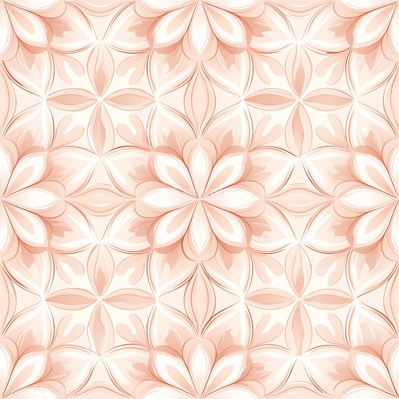 高清大图下载【趣麦麦图】粉色花卉几何图案背景