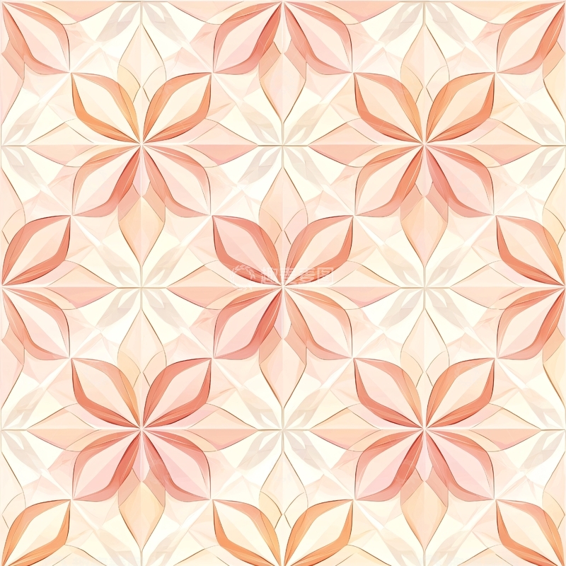 高清大图下载【趣麦麦图】粉色几何花卉图案背景