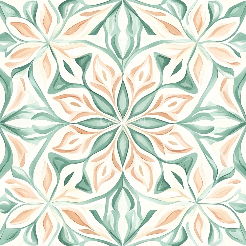 高清大图下载【趣麦麦图】绿色花卉图案背景素材