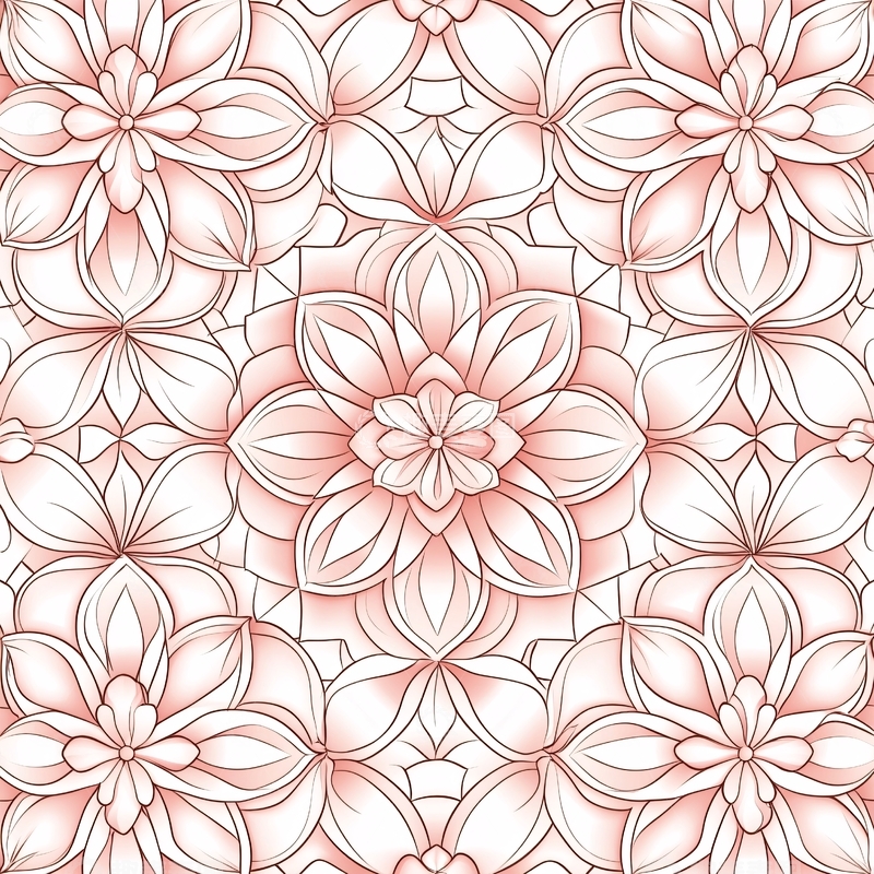 高清大图下载【趣麦麦图】粉色花卉无缝图案背景