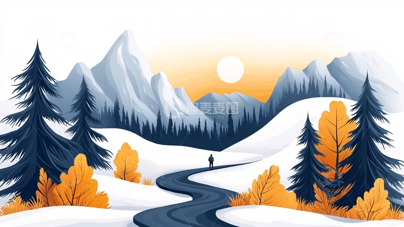 高清大图下载【趣麦麦图】冬季雪山风景