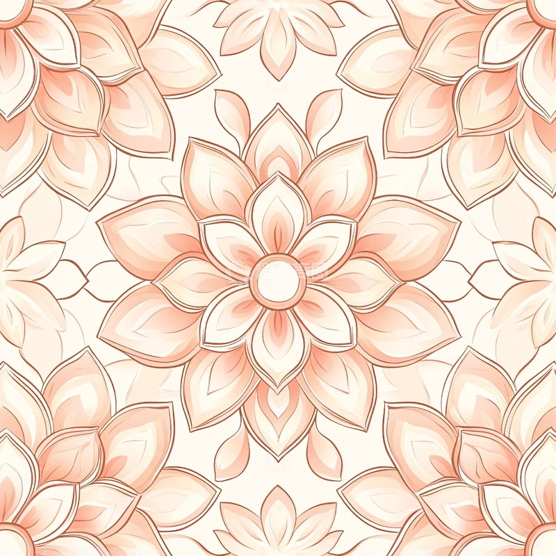 高清大图下载【趣麦麦图】粉色花朵无缝图案背景