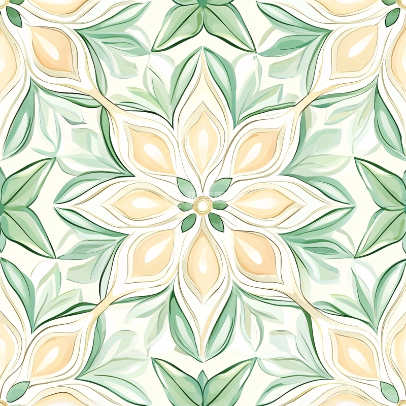 高清大图下载【趣麦麦图】绿色花卉图案背景素材