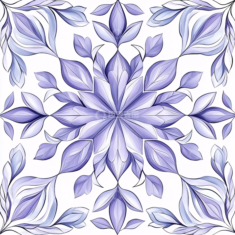 高清大图下载【趣麦麦图】紫色花卉图案背景素材