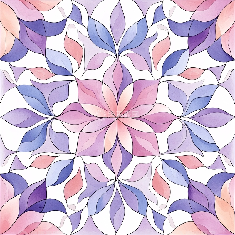 高清大图下载【趣麦麦图】抽象花卉图案背景素材