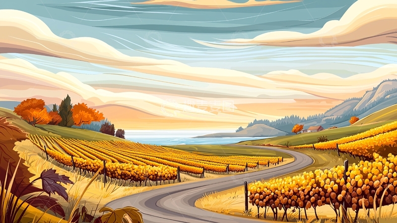 高清大图下载【趣麦麦图】秋日葡萄园风光