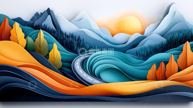 高清大图下载【趣麦麦图】纸艺山水风景画