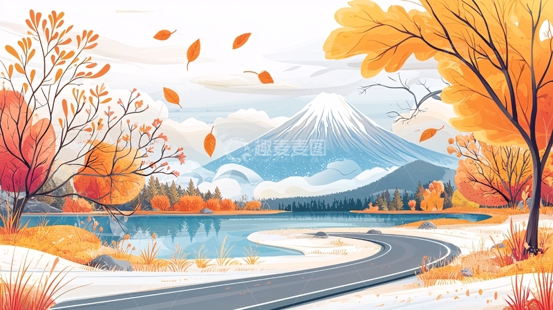 高清大图下载【趣麦麦图】秋日富士山唯美风景
