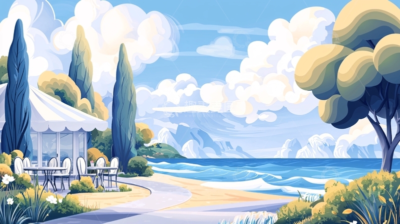 高清大图下载【趣麦麦图】海边风景的宁静时刻