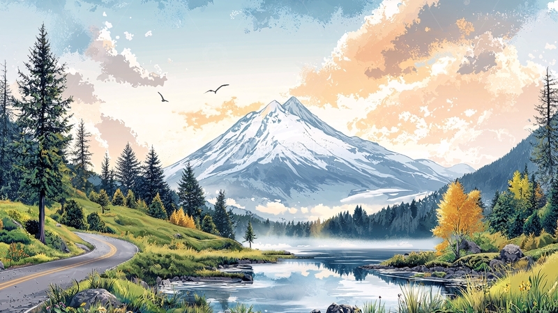 高清大图下载【趣麦麦图】宁静山水风景画