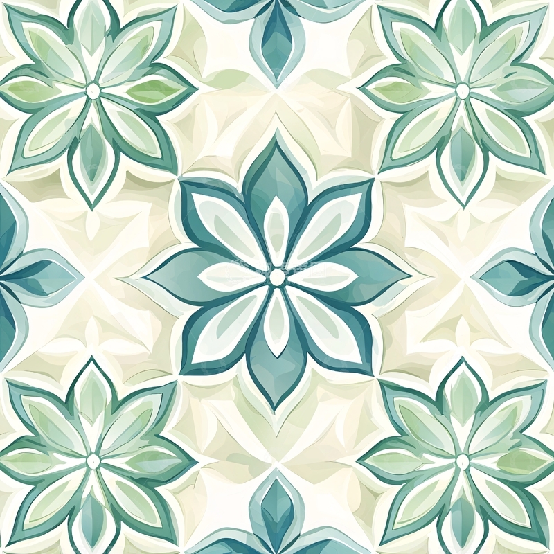 高清大图下载【趣麦麦图】绿色花卉图案背景素材