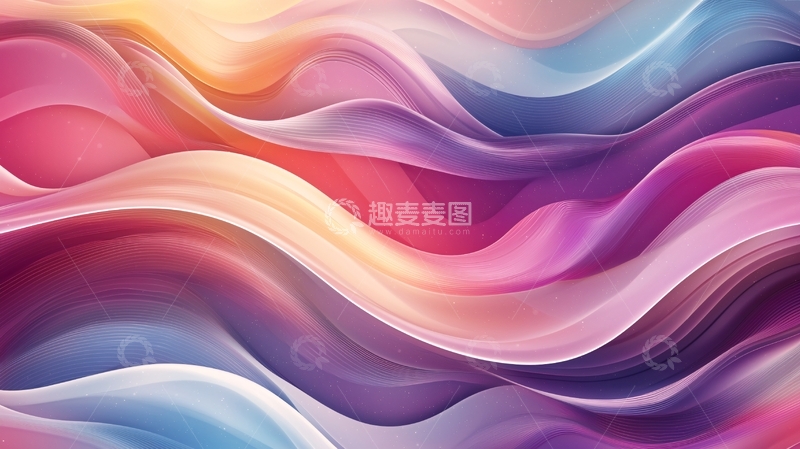 高清大图下载【趣麦麦图】抽象波浪线条背景图