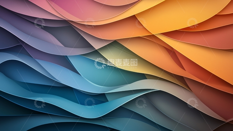 高清大图下载【趣麦麦图】色彩渐变波浪抽象背景