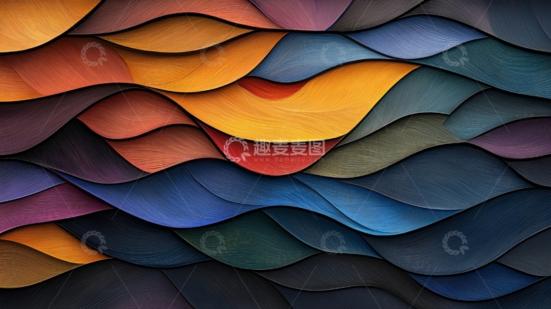 高清大图下载【趣麦麦图】色彩波浪抽象艺术背景