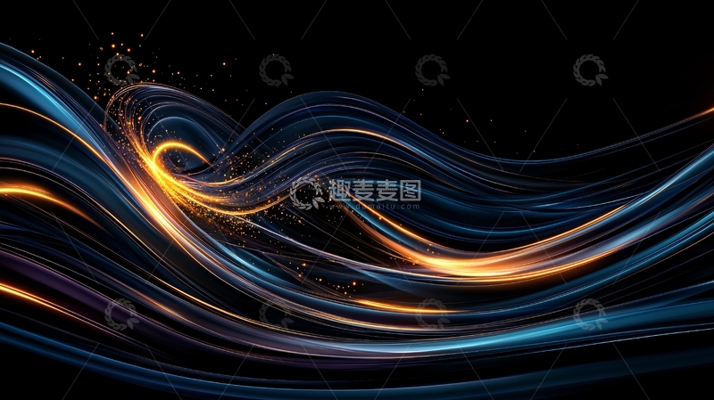 高清大图下载【趣麦麦图】光波流动抽象艺术背景