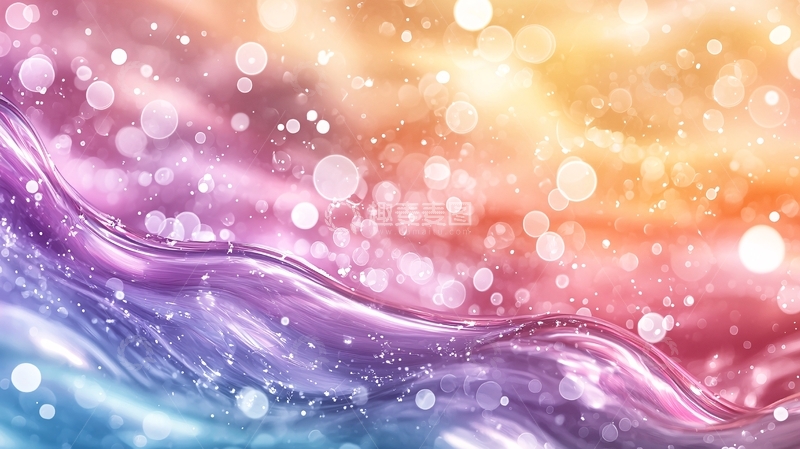 高清大图下载【趣麦麦图】-梦幻波浪光影背景