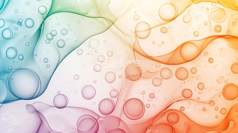 高清大图下载【趣麦麦图】彩色液体泡泡抽象背景