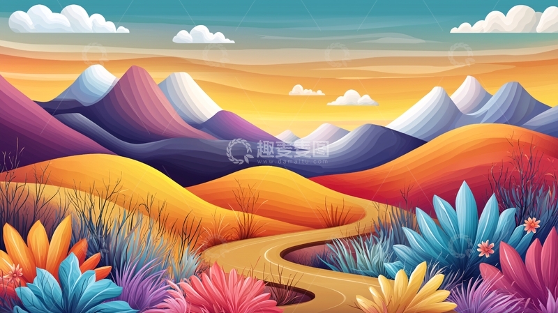 高清大图下载【趣麦麦图】多彩山景高清图片