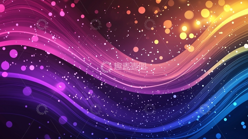 高清大图下载【趣麦麦图】梦幻色彩流动线条背景图