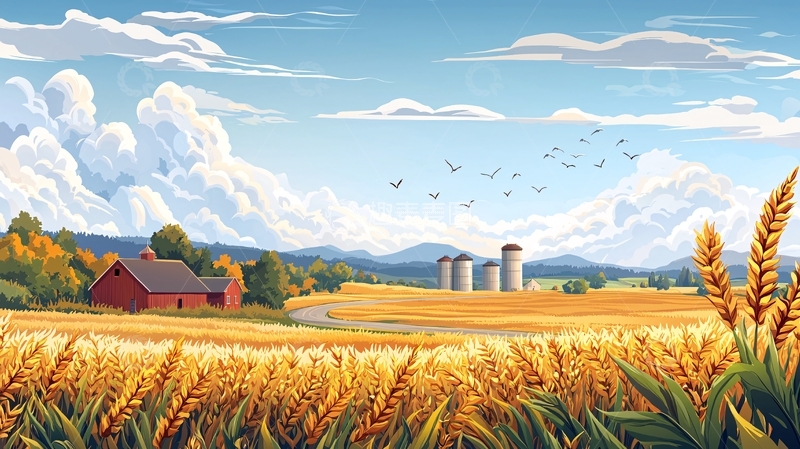 高清大图下载【趣麦麦图】金色的麦田高清图片